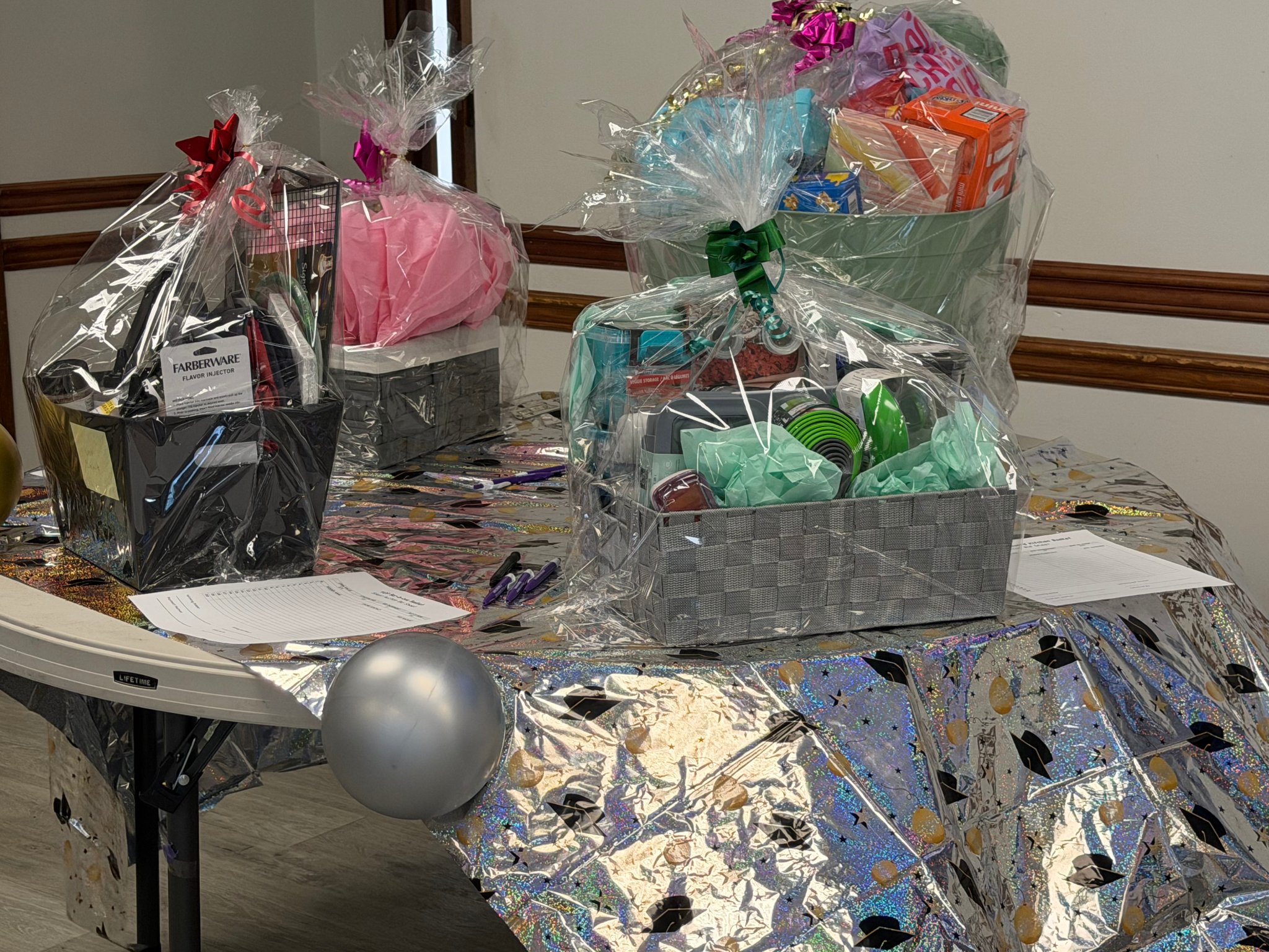 Close up of gift baskets